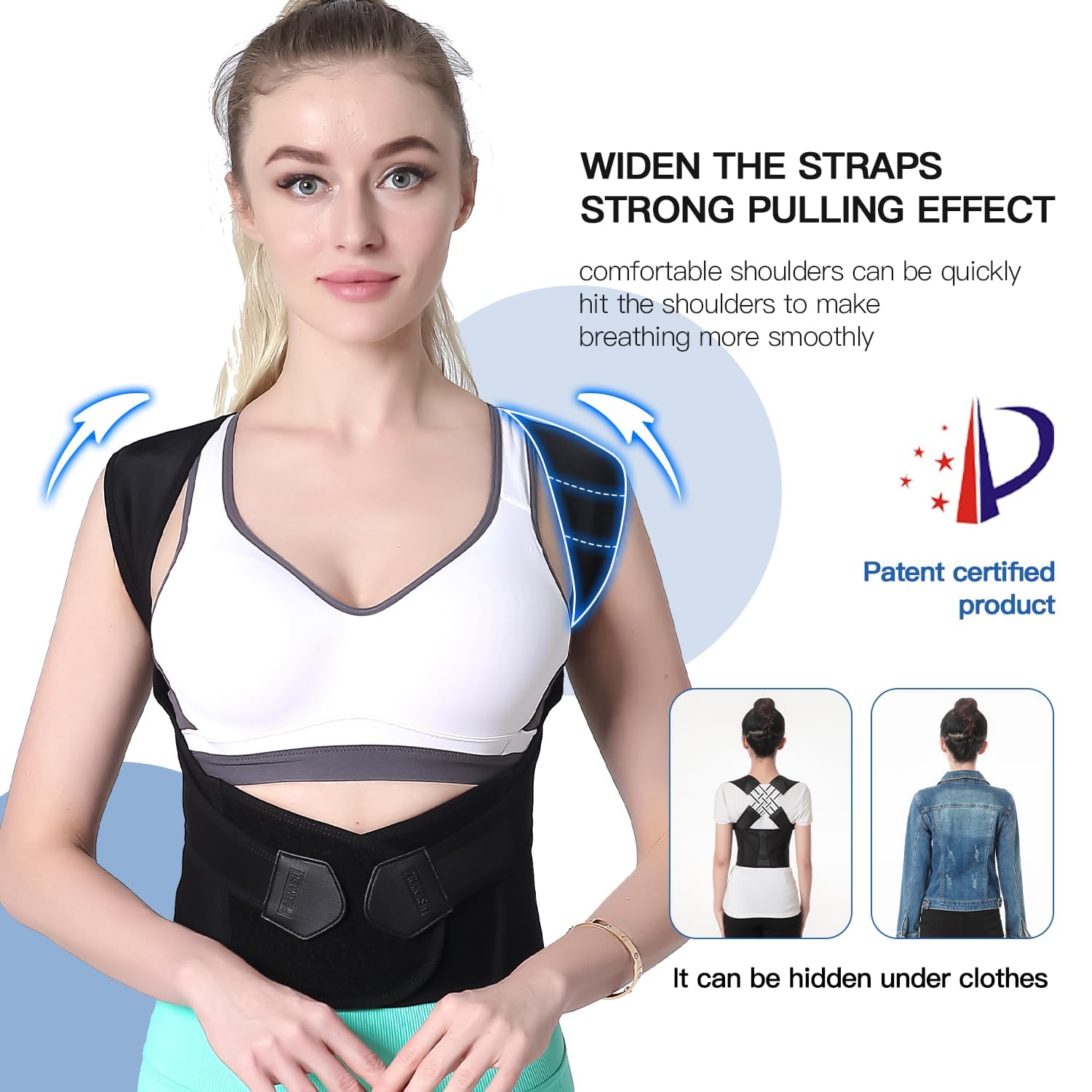 Neoprene X-Cross Posture Corrector Belt Universal Size Shoulder & Back Support Belt | Back Straightener Brace For Spine & Body Posture Correction | Clavicle Support For Unisex | Universal Size