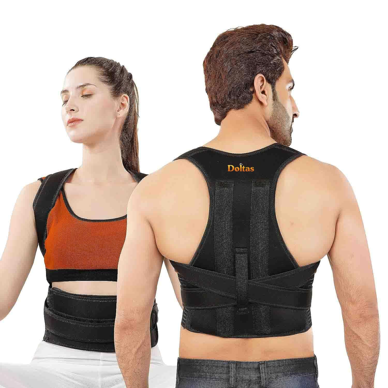 Neoprene X-Cross Posture Corrector Belt Universal Size Shoulder & Back Support Belt | Back Straightener Brace For Spine & Body Posture Correction | Clavicle Support For Unisex | Universal Size