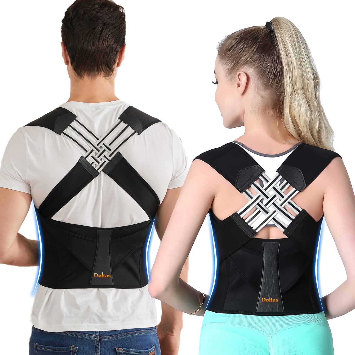 Neoprene X-Cross Posture Corrector Belt Universal Size Shoulder & Back Support Belt | Back Straightener Brace For Spine & Body Posture Correction | Clavicle Support For Unisex | Universal Size